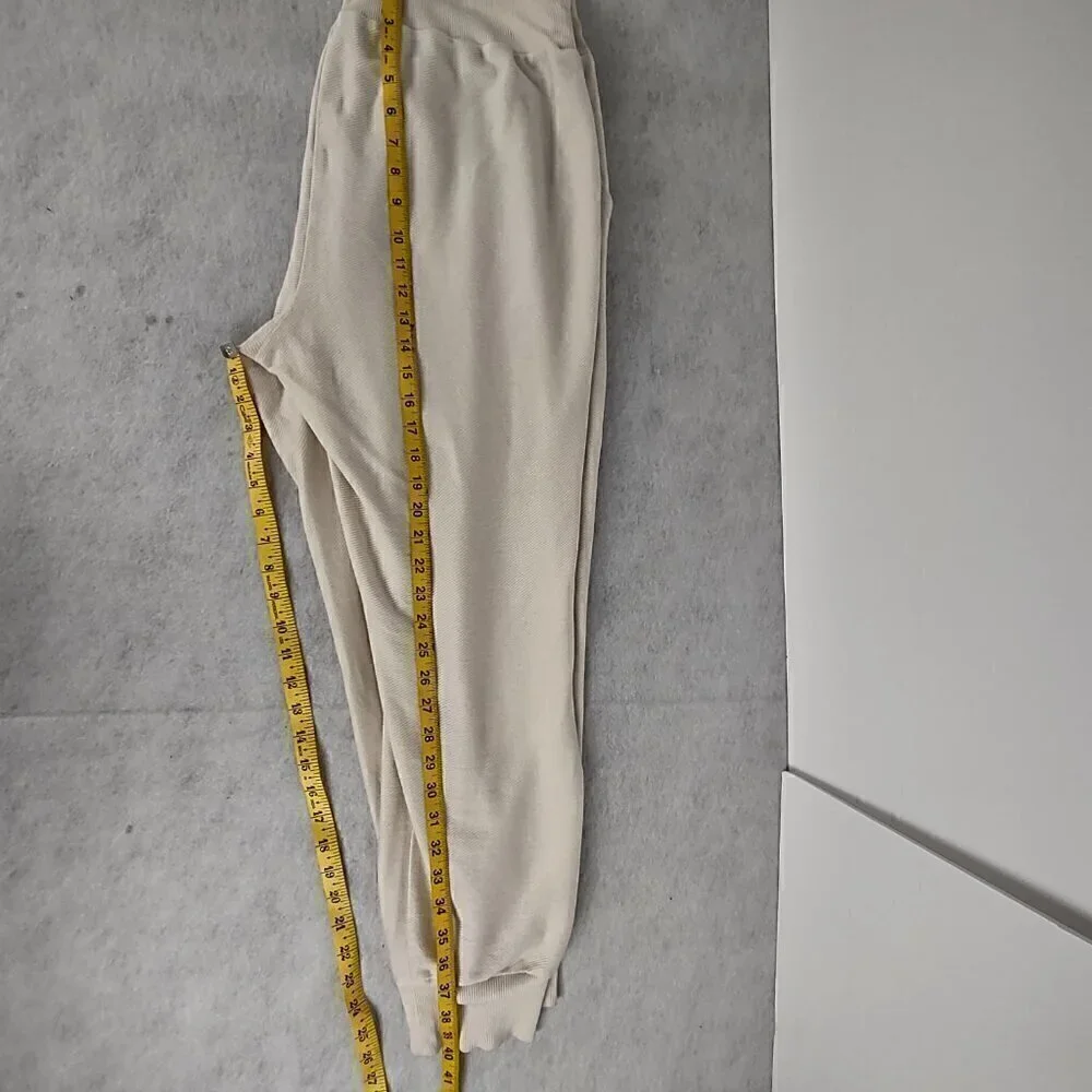 New Directions Women's 100% Cotton, Cream Colored Casual Drawstring Pants Size L - Picture 7 of 10